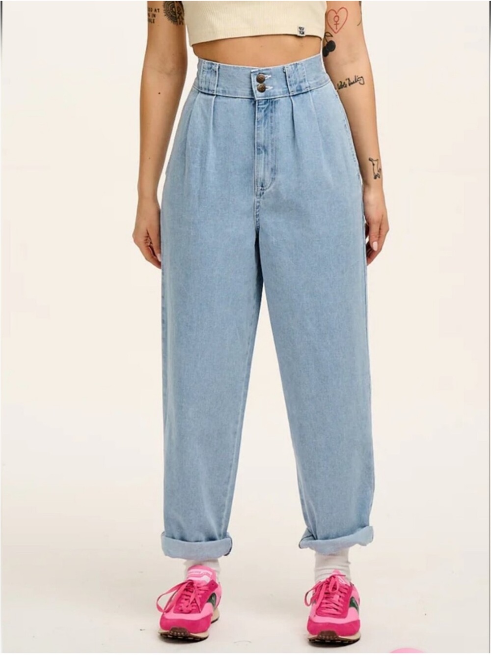 Lucy & Yak Light Wash Straight Leg Jeans Joggers Denim Size W44/R Plus Size